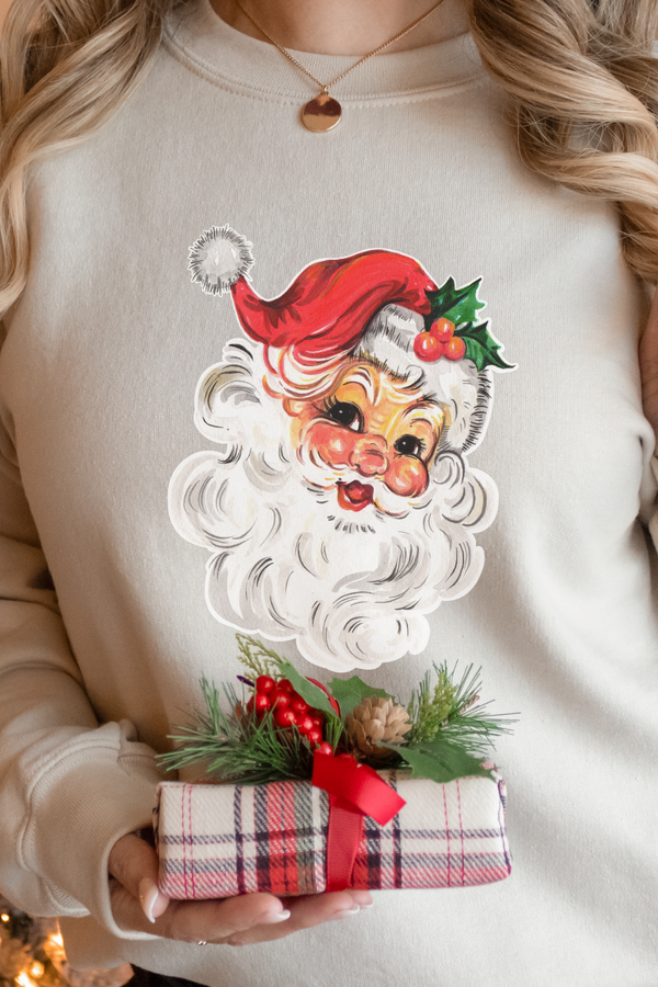 Jolly St. Nick with Heart Sleeve Sweatshirt